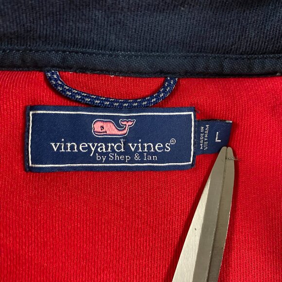 Vineyard Vines USA Color Block Mock Neck Pullover 1/2 Zip Sweatshirt Men's Large - Picture 6 of 11